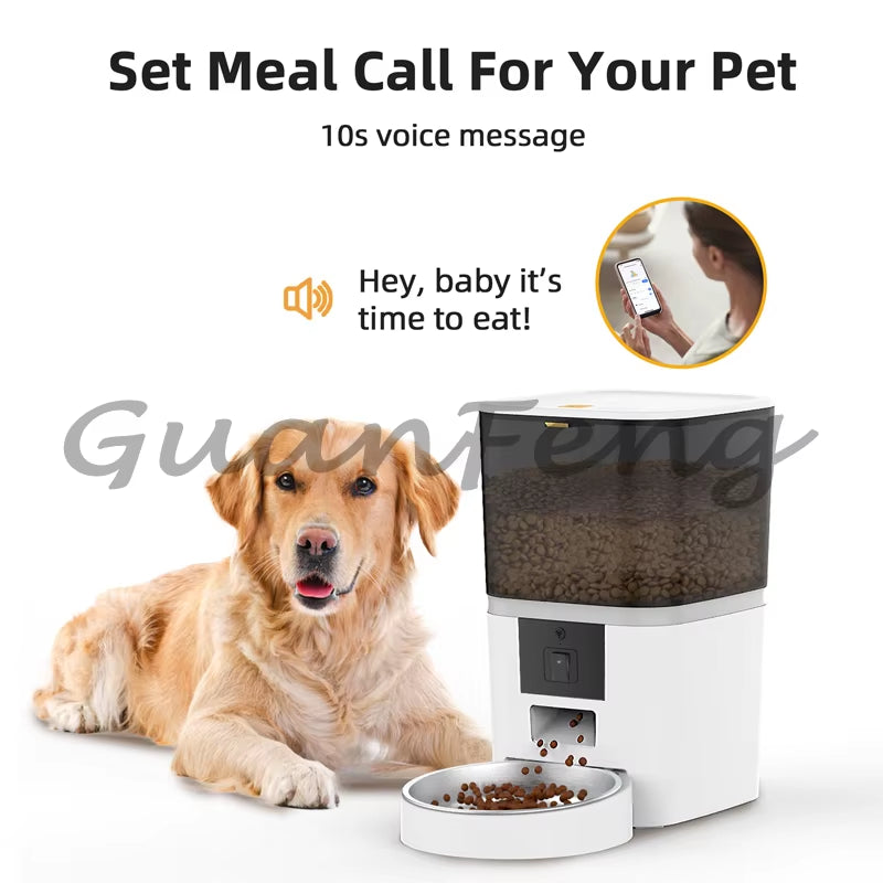 6L Wifi Smart Pet Feeder Camera Tuya App Control Single Double Bowl Cat Dog Food Dispenser Automatic Pet Feeder with Camera