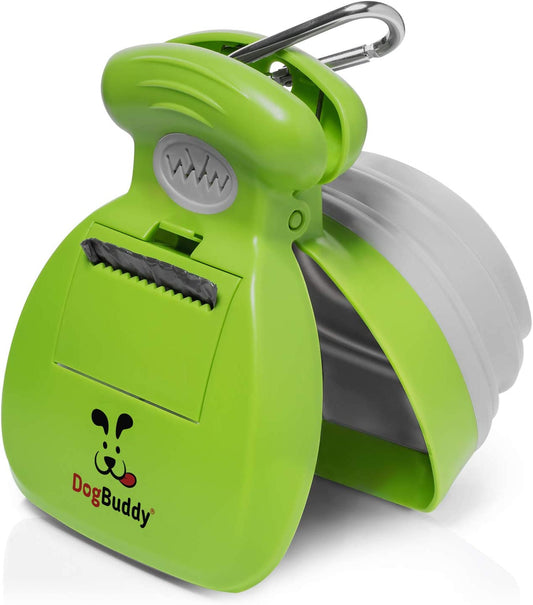 Pooper Scooper, Portable Dog Pooper Scooper, Poop Scooper for Small and Large Dogs, Pooper Scooper with Bag Attachment, Leash Clip and Dog Waste Bags Included (Medium, Kiwi)